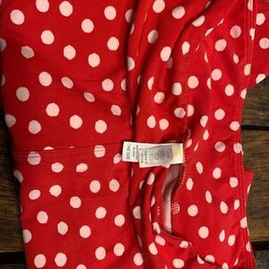 LuLaRoe OS leggings pink with polka dots